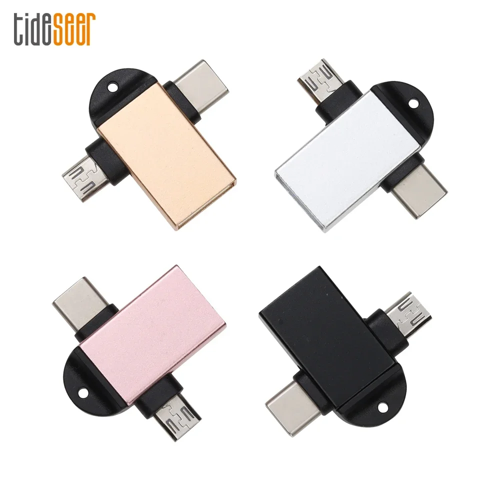 

1000pcs 2 in 1 OTG Adapter USB 3.0 Female to Type C Micro Usb Male Converter Connector For Samsung Xiaomi Phone Laptop