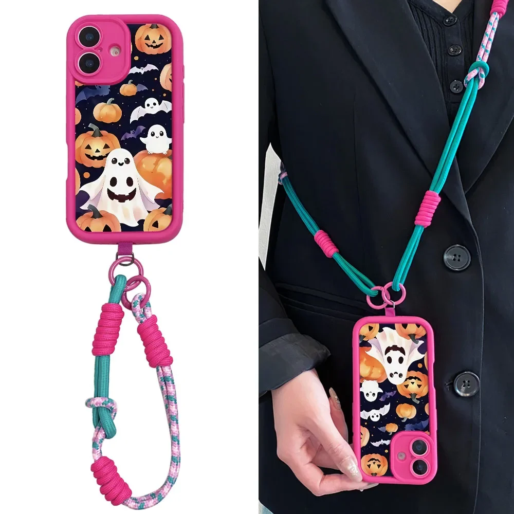 2025 اليقطين شبح Crossbody الحبل PhoneCaseFor سامسونج A56 55 36 26 16 06 15 35 25 54 34 24 73 53 71 51 3172 52 32 14 12 17 07