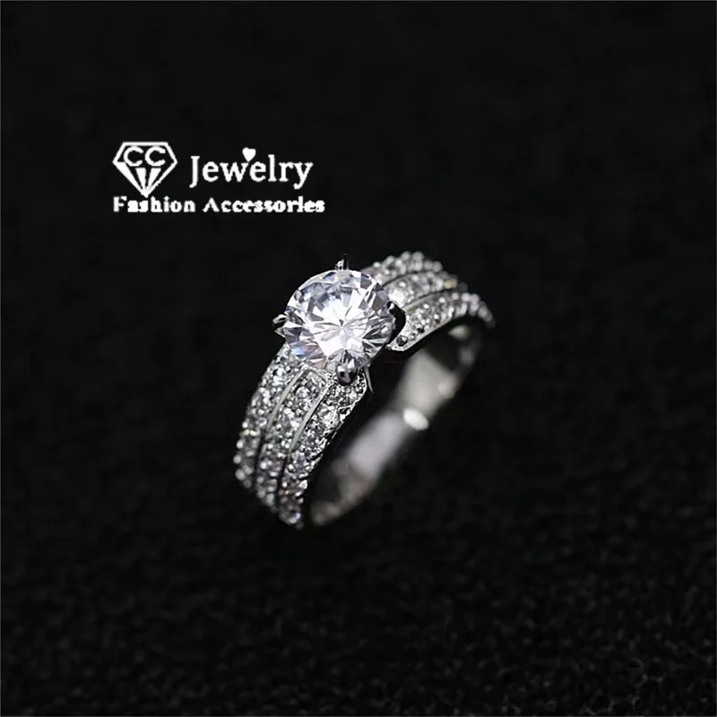 CC Rings for Women Wedding Jewelry Engagement Party Accessories AAAAA Shine White Cubic Zirconia Stone Best Gift CC3299