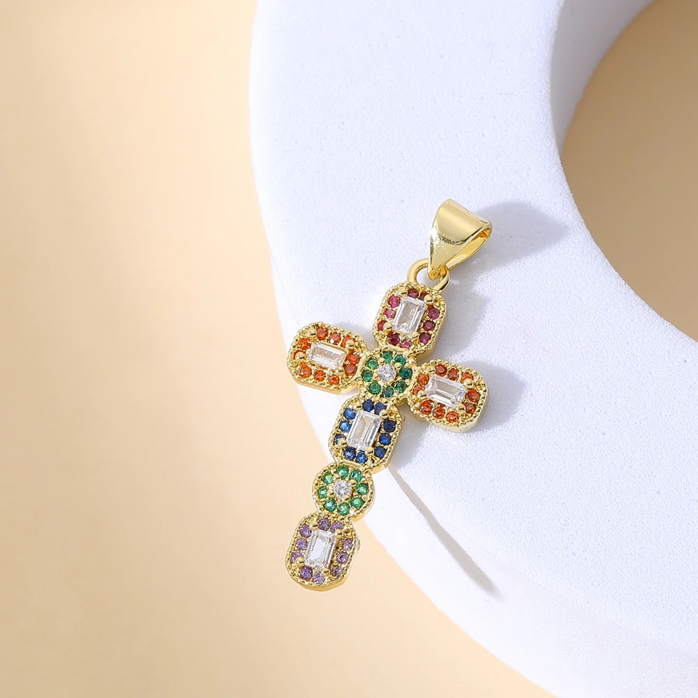 Juya 18 Karat echt vergoldeter religiöser Rosenkranz, christlich-katholisches Kreuz, Anhänger, Schmuckherstellung, Zubehör, Kunsthandwerk, böser Blick, Charms – Detail 14