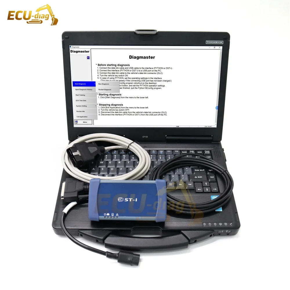 For KUBOTA Denso Interface Diagnostic Kit Heavy Duty Engine Diagnostic Tester Dst-i with Diagmaster DX Software and CF53laptop