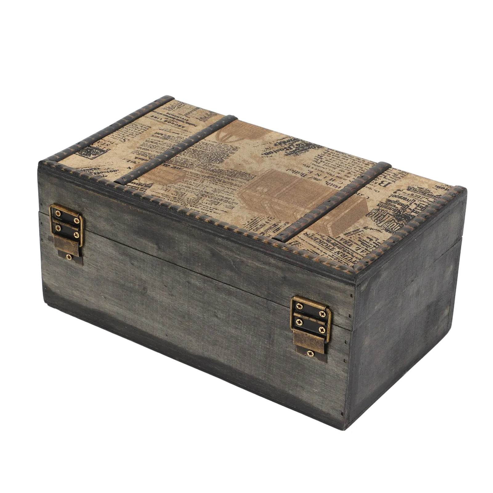 Jewelry Storage Box Large Capacity Retro Vintage Style Durable Wood Wide Application Trinket Boxes with Lock for Home Decoration