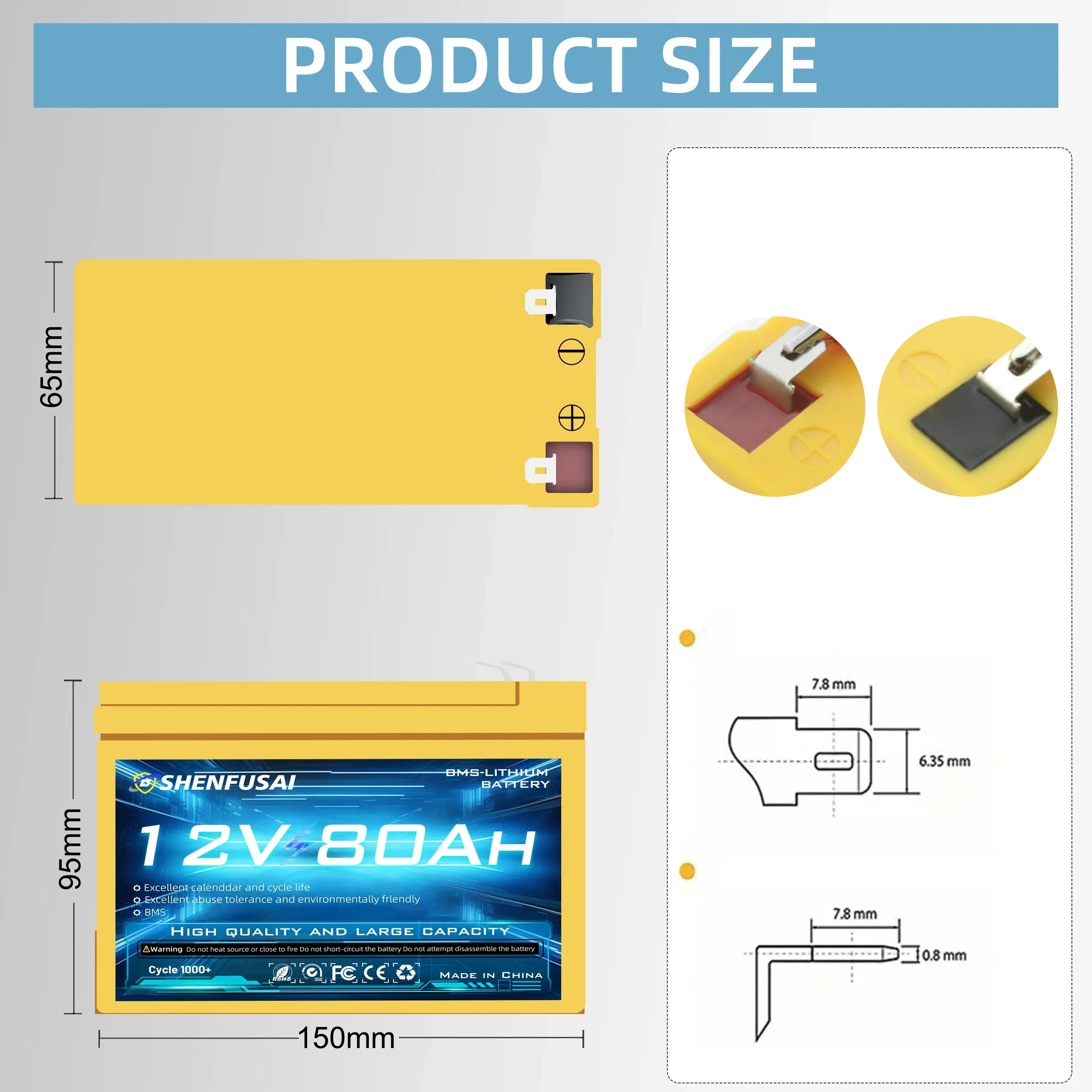 

12V 80Ah Li Ion 18650 Battery Upgraded Lithium Battery Pack 100Ah/80Ah Built-in BMS 30A High Current For solar cell