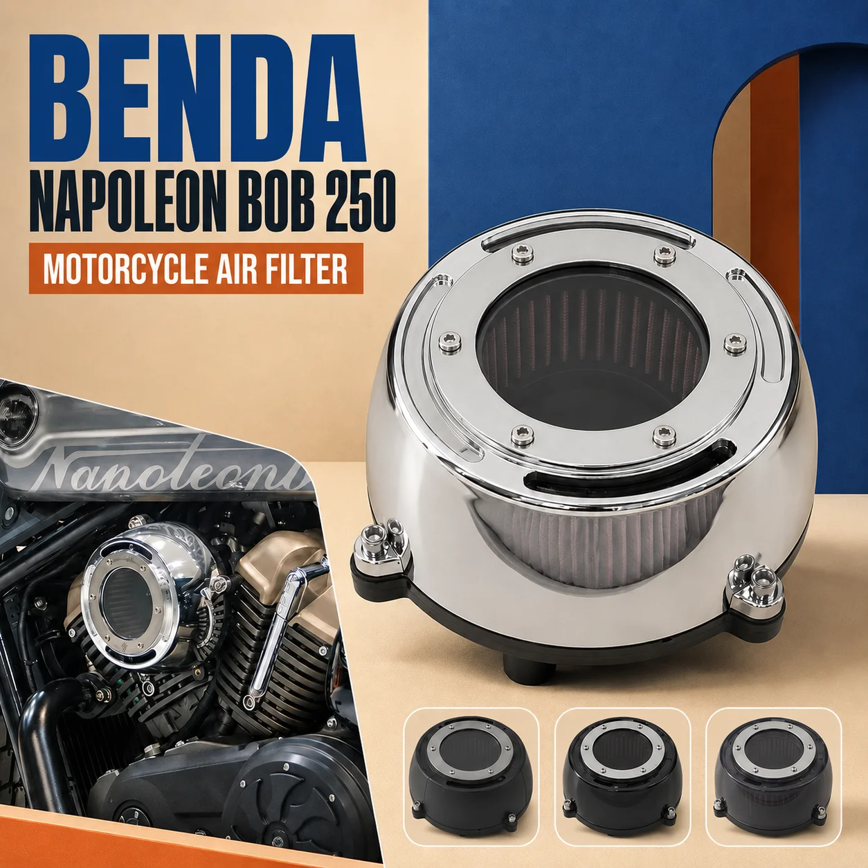 Modified Transparent Air Filter For Fit BENDA NAPOLEON BOB 250 250Napoleon Bob