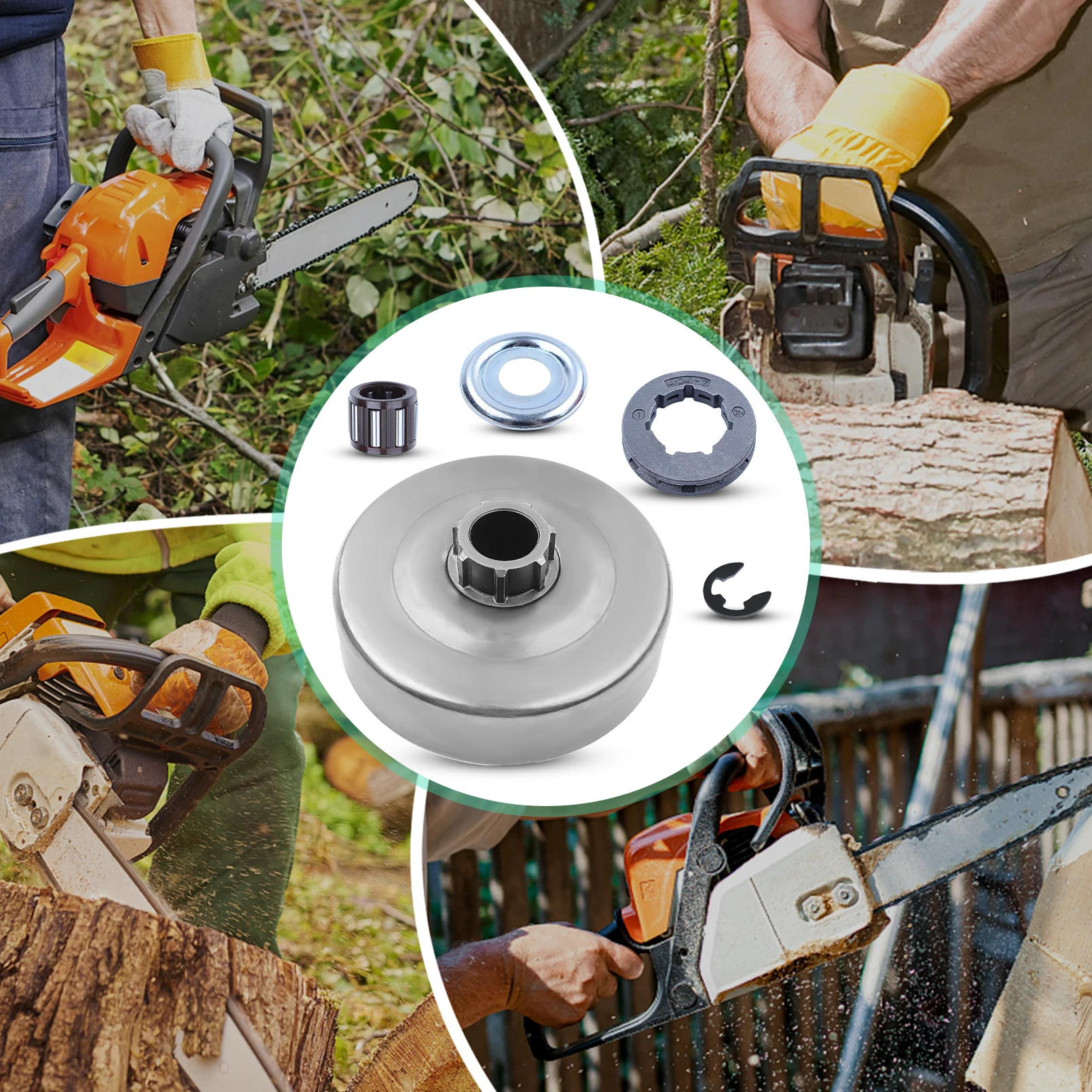 Imagem -06 - Arruela de Rolamento de Motosserra Tambor de Embreagem 404 7t Rim Kit Sprocket para Stihl Ms660 066 064 Ms640 Ms661 7