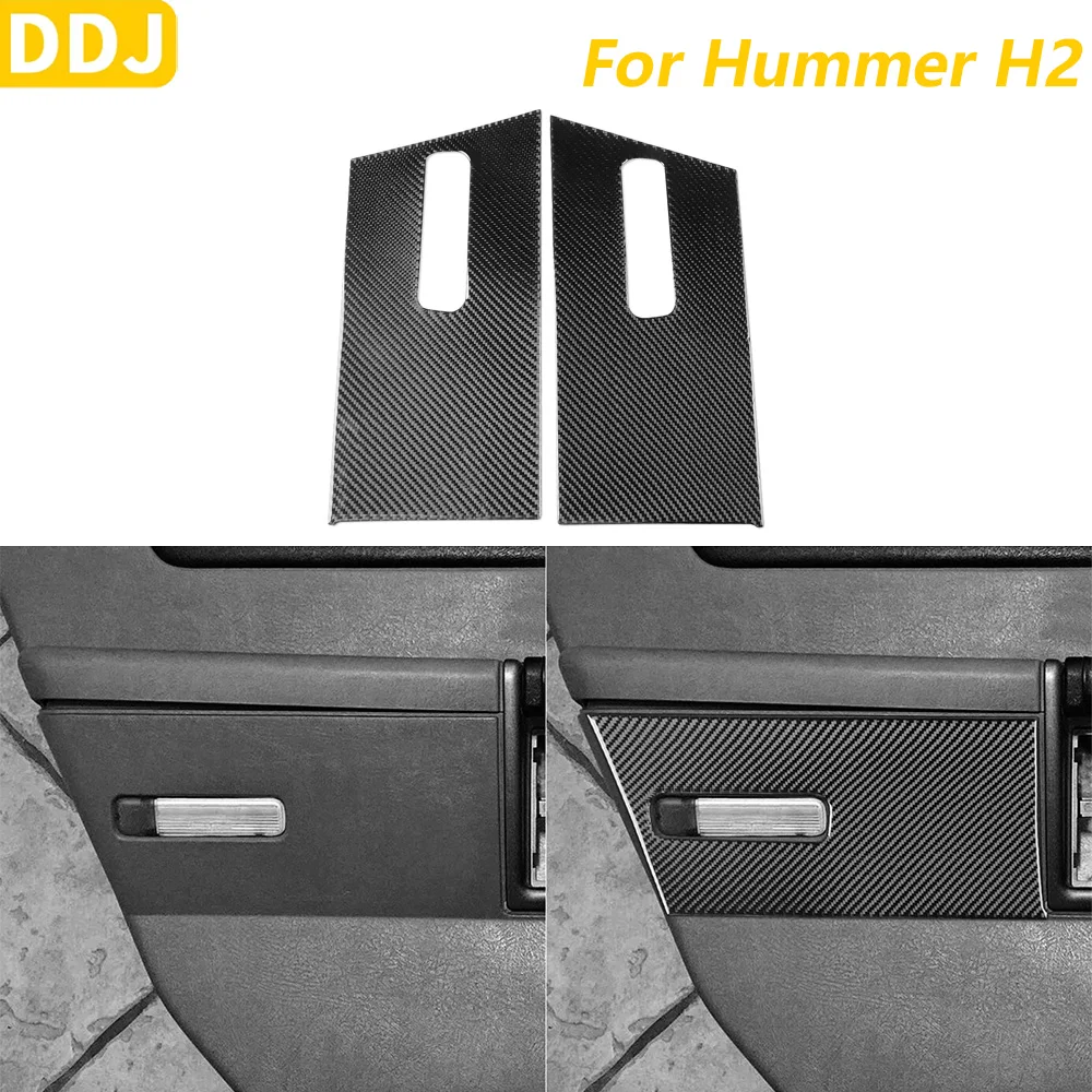 

Мягкая накладка из углеродного волокна для панели подсветки задней двери Hummer H2 2003-2007, аксессуар для интерьера, декоративная наклейка