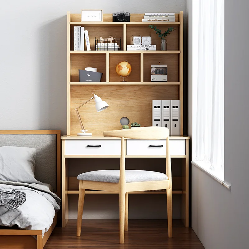 

Desk bookshelf integrated desktop computer study table