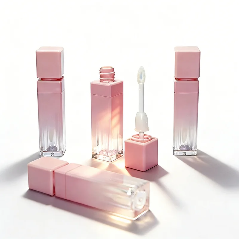 

8ml Square Empty Lip Gloss Tube, Lip Plumper Container for DIY Lipstick Lip Balm, Cosmetic Packaging Refillable