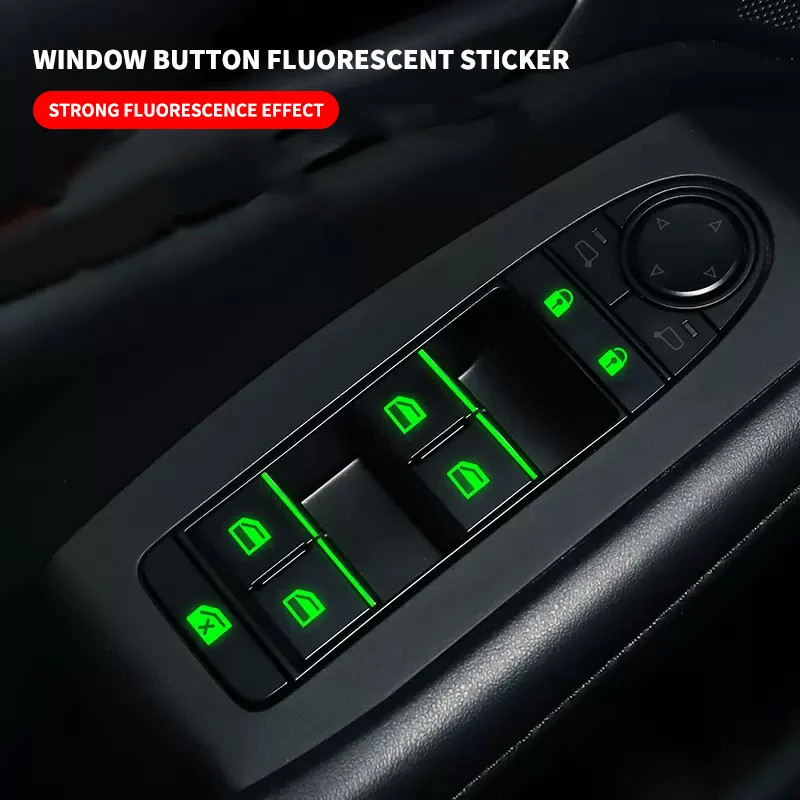 Car Window Lifter Luminous Switch Button Stickers Night Glowing Decal For Lexus ES300 RX330 RX300 GS300 IS250 IS200 CT200h NX RX