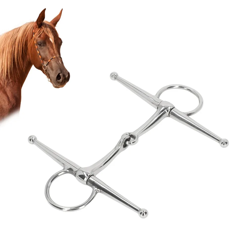 Stainless Steel Horse Snaffle Bit Ring Style Jointed Design Ring Jointed Bit Lightweight Durable Full Cheek Bit