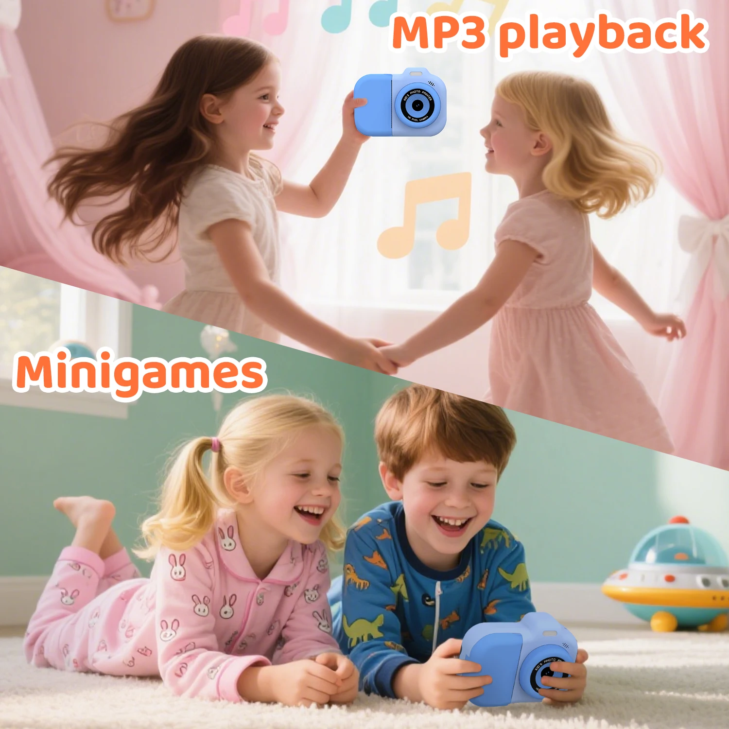 Children Instant Print Camera Dual Lens 1080P HD Video Record Photo Thermal Print Digital Camera 32G Kids Toys Boys Girls Gifts