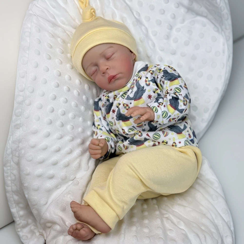 

BZDOLL 20in 50cm Asleep Reborn Doll,3D-paint Visible Veins(Soft Vinyl Limbs Cloth Body)Princess Art Bath Toy Kids Birthday Gift