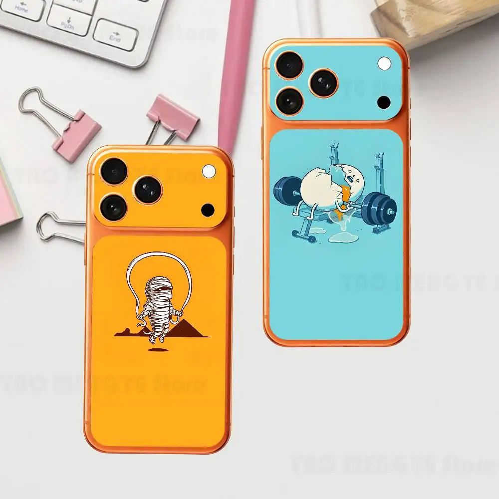 

Забавная спортивная наклейка-пленка для iPhone 17 Pro/Pro Max на заднюю панель, защитная пленка-стикер для задней крышки