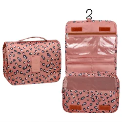 1PC Pink Leopard Toiletry Bag for Traveling Women,Makeup Bag with Zipper, Hanging Travel Toiletry Bag Cosmetic Bags