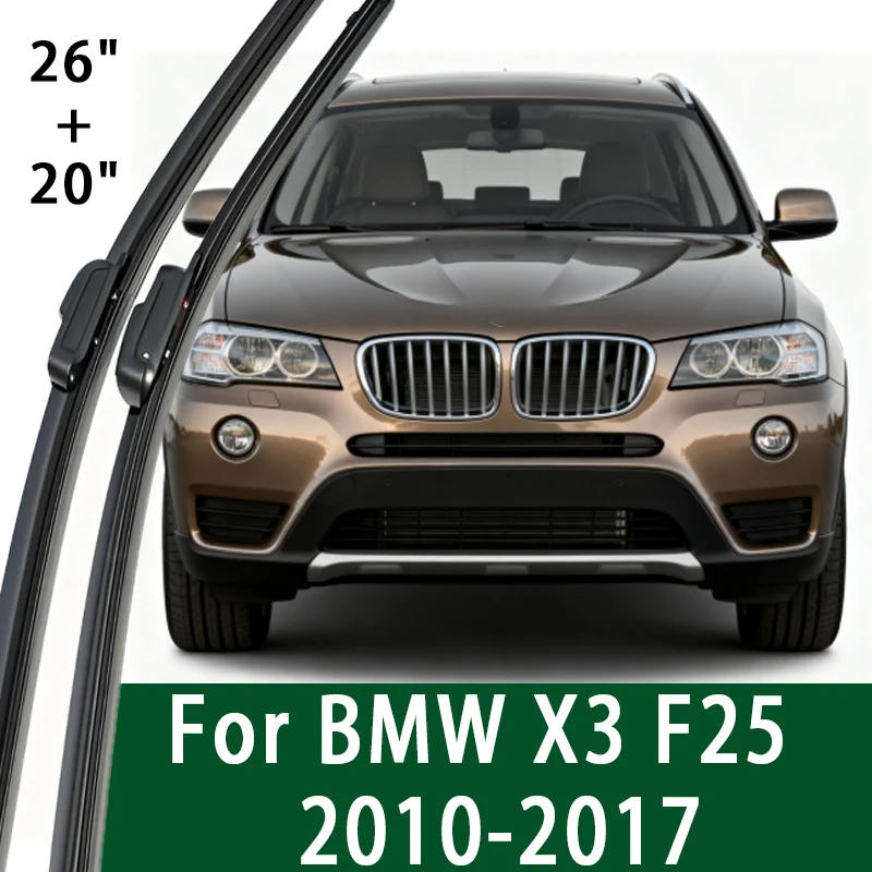 

For BMW X3 F25 Front Wiper Blades 2010-2017 2011 2012 2013 2014 2015 2016 Windscreen Windshield Window Accessories 26"+20"