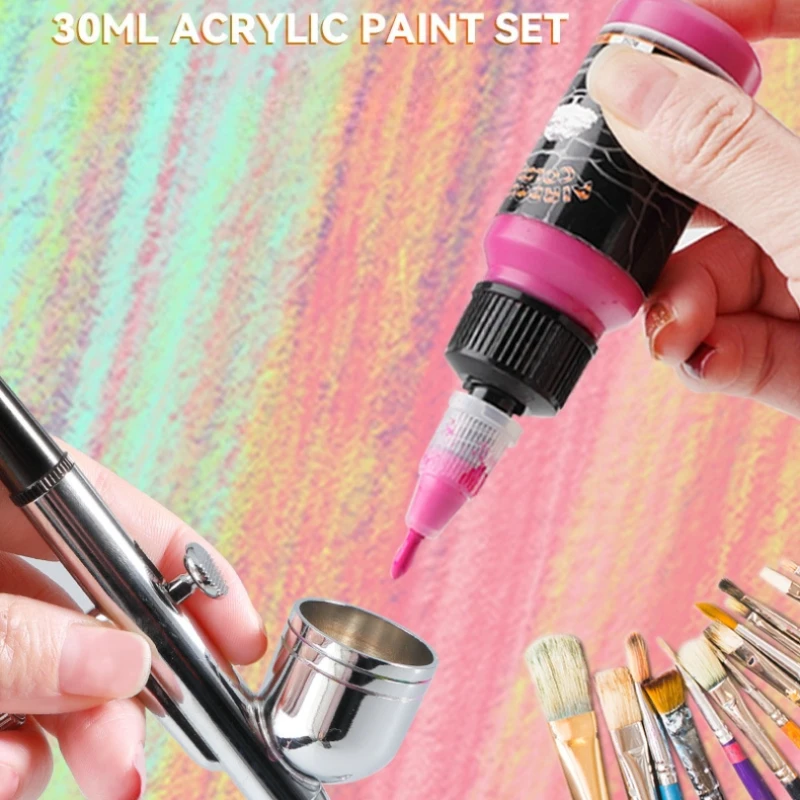 30ml 24color Acrylic Pigment Set Quick-drying Waterproof Not Easy To Fade Spray Gun DIY Graffiti Spray Painting Wall Painting