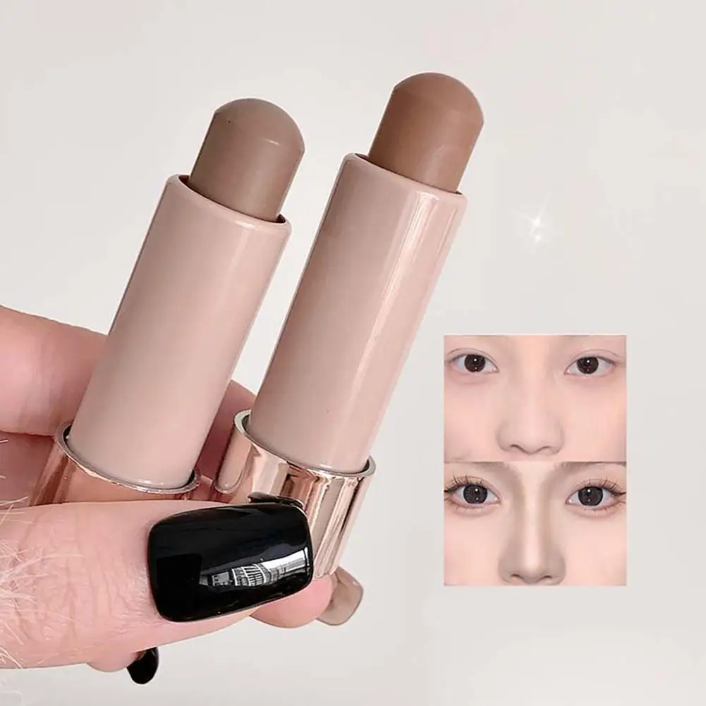 Matte คอนซีลเลอร์ Contour Stick Moisturizing Smooth Lasting 3D Face Nose Highlight แต่งหน้า Contour กันน้ํา Shadow Brighten B5V2