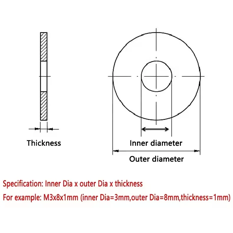 Red Steel Paper Fiber Insulating Flat Washer M2 ~ M8 Insulation Plain Gasket Ring Meson