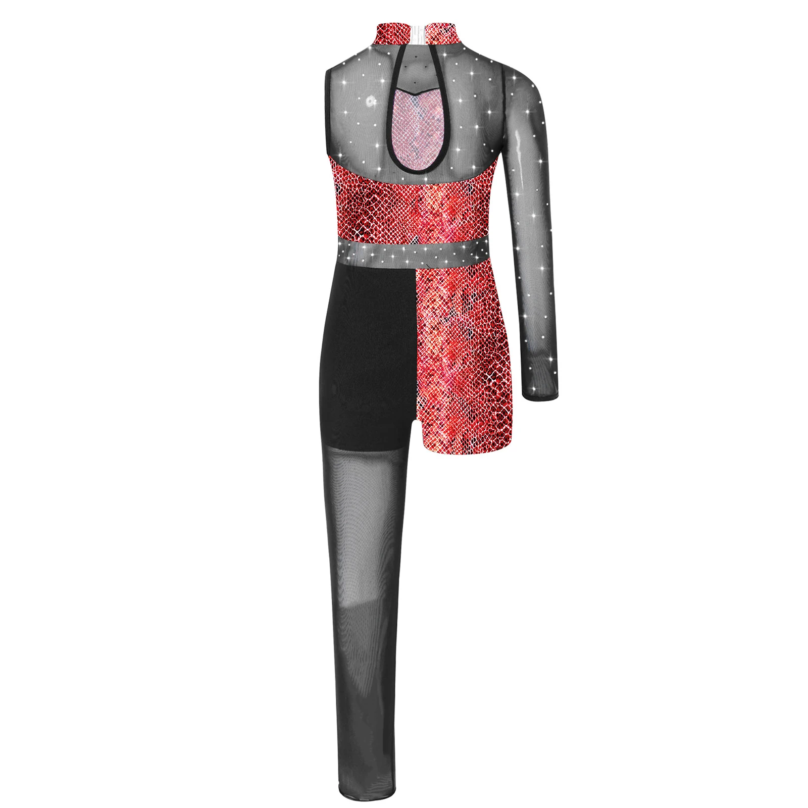 Teens Rhythmic Gymnastics Bodysuits Children Mesh Ballet Dance Leotard Figure Skating Costume Jumpsuit Kids Girls Dancewear