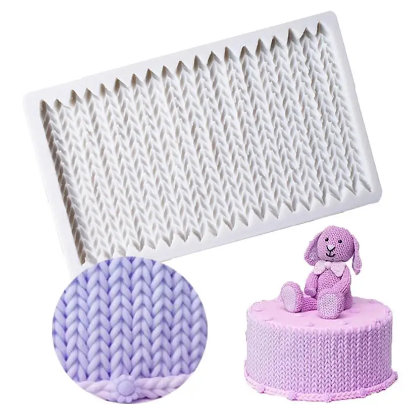 

Sweater Pattern Knitting Texture Woolen Yarn Shape Silicone Mold Fondant Cake Decorating Tools Chocolate Baking Gumpaste Mold