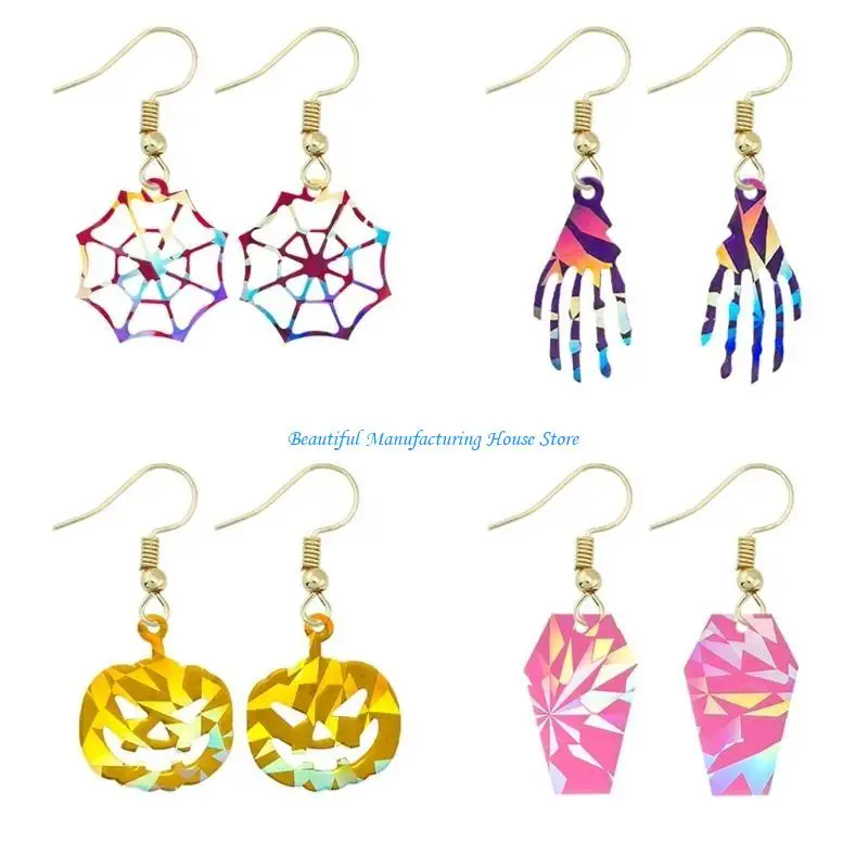 E56A Skull Silicone Mold for Earrings Pendant Keychain Resin Mold Halloween Jewelry Making Craft Mould
