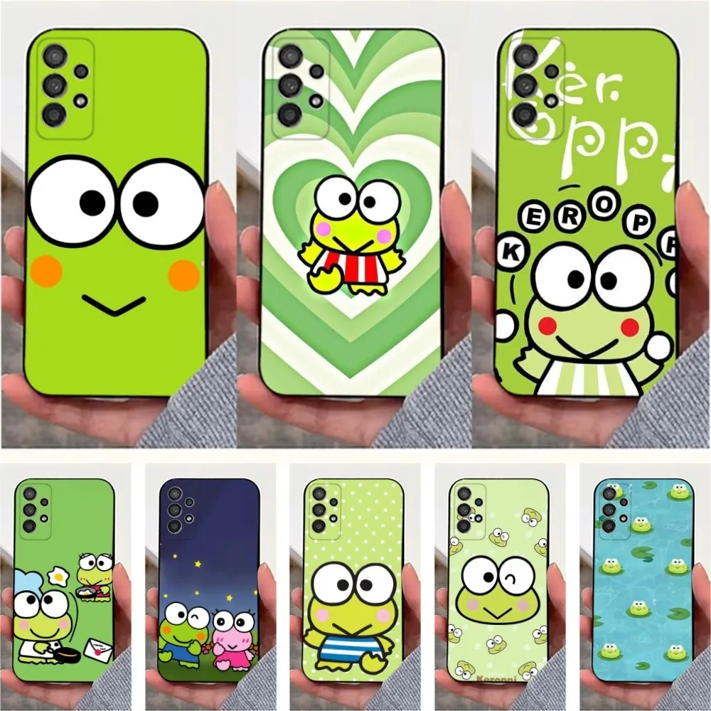 

Cartoon K-Keros K-Keroppis Phone Case For Samsung S25,S24,S23,S22,S20,S21,S10,Ultra,Plus,Lite,FE,Soft Silicone Black Cover
