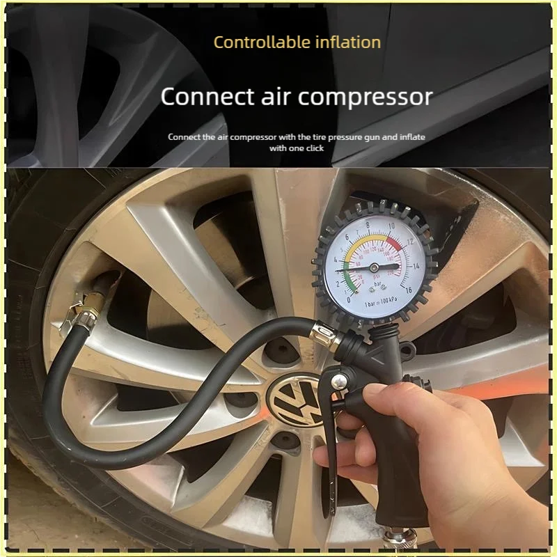 High-Precision Digital Display Tire Pressure Gauge Car Monitor Gas Filling Inflation Gun - Auto Tire Pressure Gauge