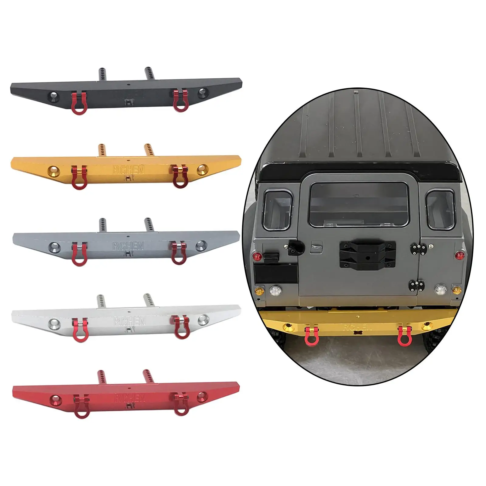 Metall-Heckstoßstangen-Ersatz für SCX10 90046 90047 1/10 RC Hobby Car Crawler DIY Trucks