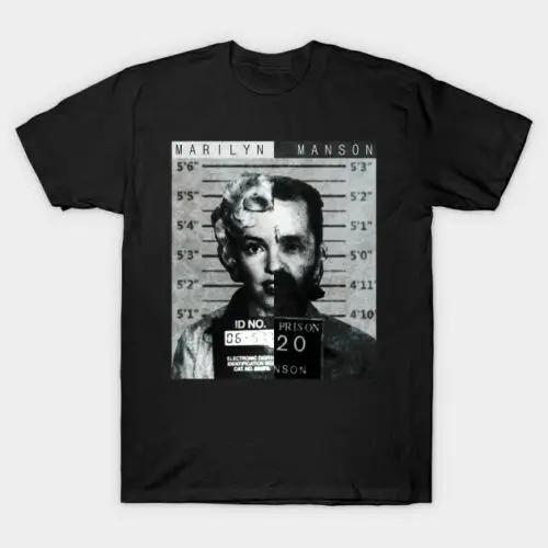 New New!! Limited!! Marilyn-Manson Mugshot T-Shirt Unisex S-5Xl Xs-5Xl Custom Gift Short Sleeve Funny Tee Shirts