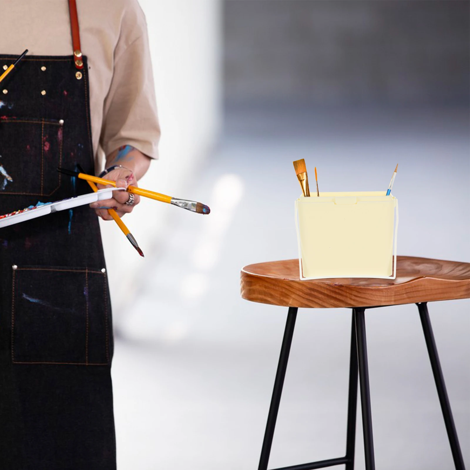 

Pencil Bucket Buckets Compact Water Paint Brush Cleaner Cup Container for Painting Watercolor Cleaning Washer Pp Office Holder