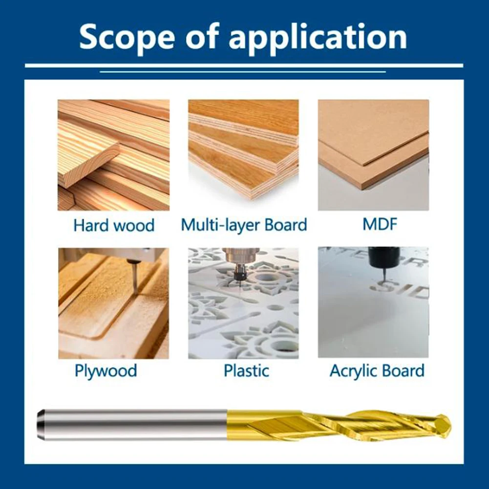 10 * الكرة الأنف نهاية المطاحن 1 مللي متر ، 1.5 مللي متر ، 2 مللي متر ، 2.5 مللي متر ، 3.175 مللي متر المزامير كربيد الكرة الأنف نهاية المطاحن CNC طحن أداة راوتر بت للمعادن