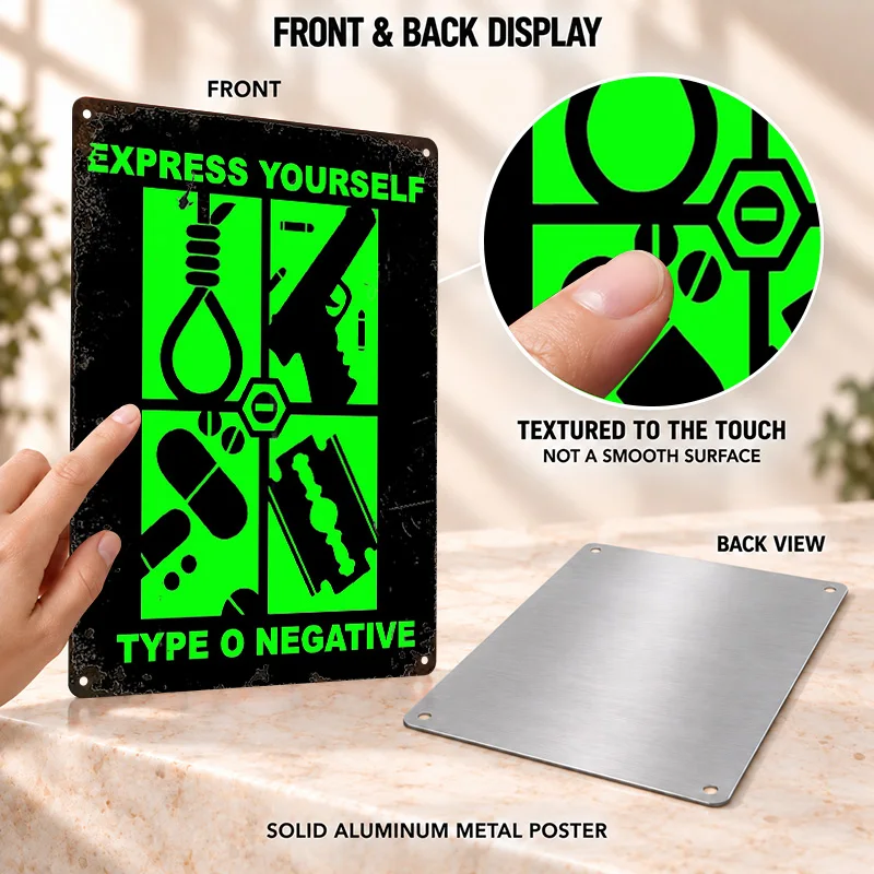 Type O Negative Aluminum Posters Aggressive Stage Design Collector Room Wall Art Personalized Metal Sign Gift For Music Lovers