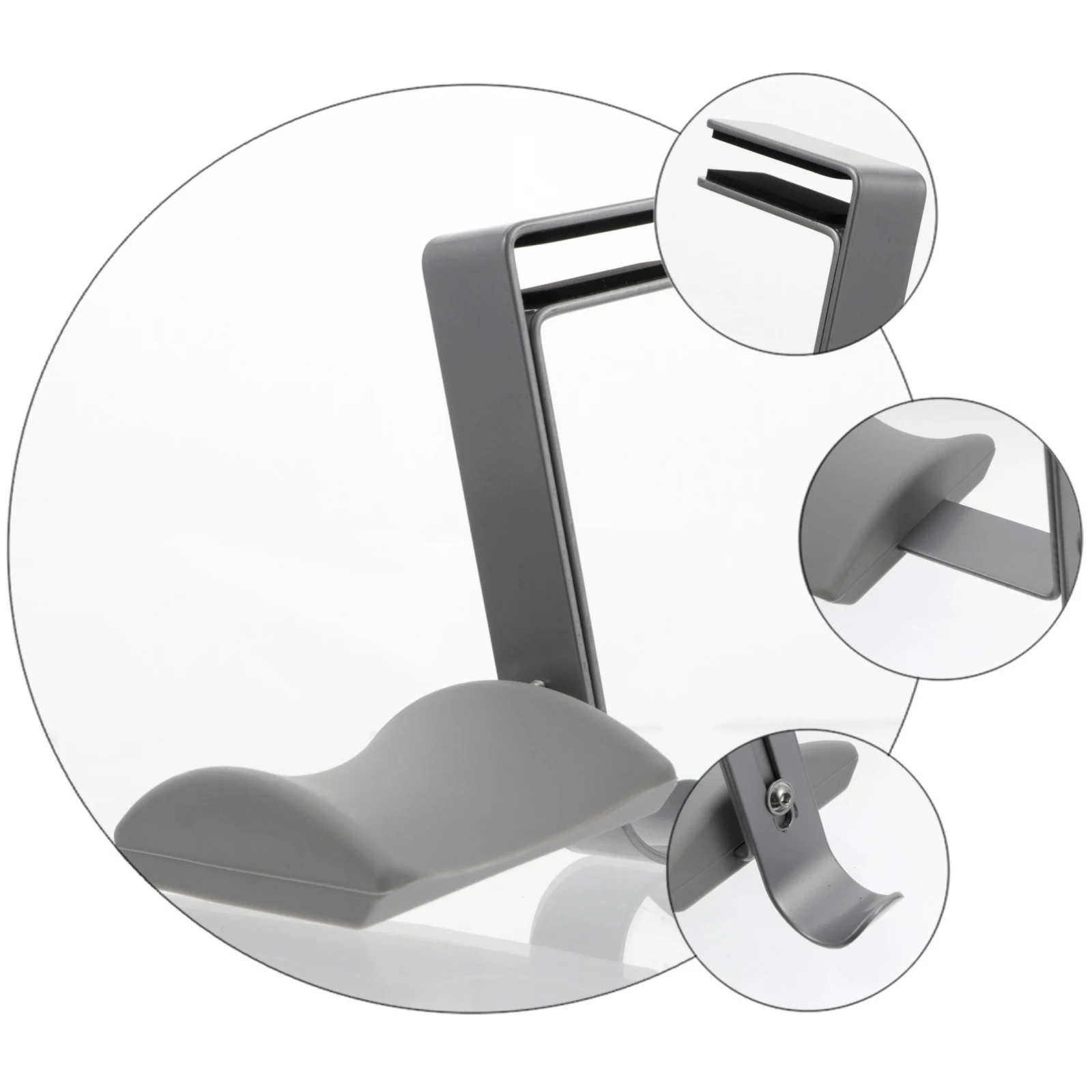 

Headphone Rack Hanger Hook Holder Mount Bracket St Clamp for Desk Grey Metal Practical Stylish Versatile