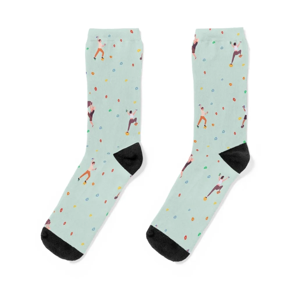 

Miniature bouldering people climbing to the top Socks with print new in's soccer anti-slip luxury Boy Socks Women's