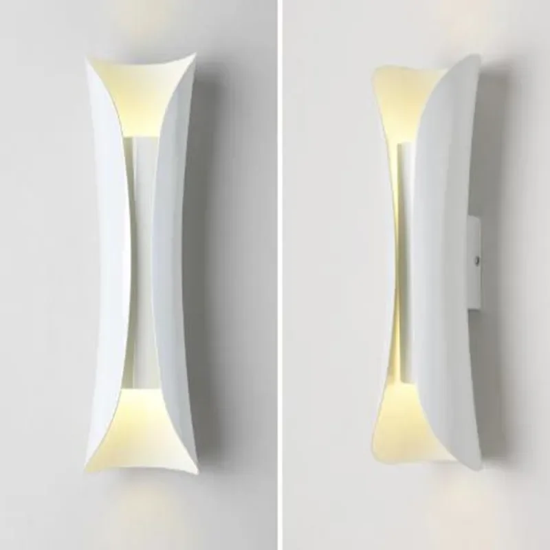 Modern Minimalist Metal Wall Lamp Black Color or White   Mounted  Light E27 LED Lighting Lamps