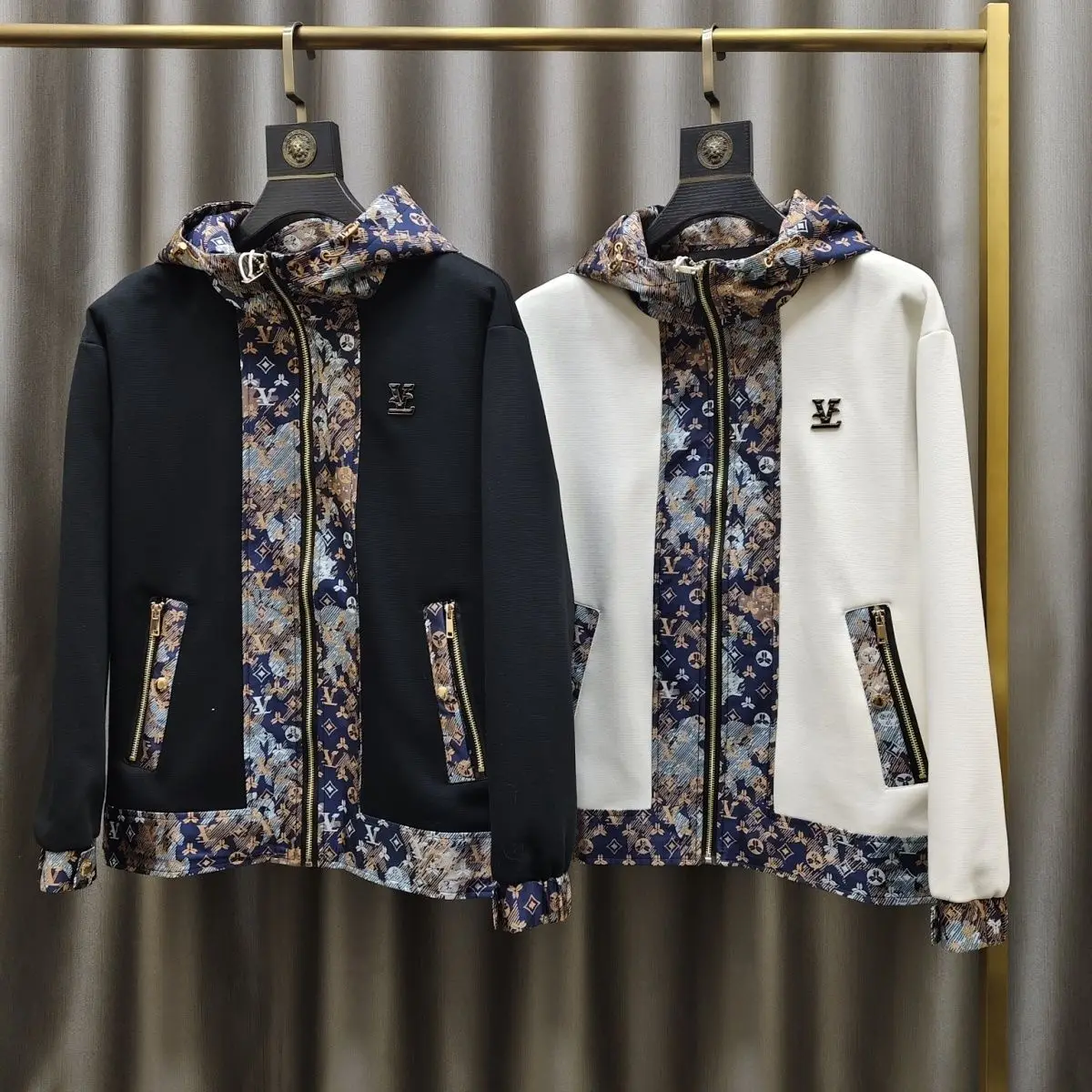 Spring and Autumn New Fashion Hooded Men's Jacket Light Luxury Splicing Versatile Top Men's Trend Jacket