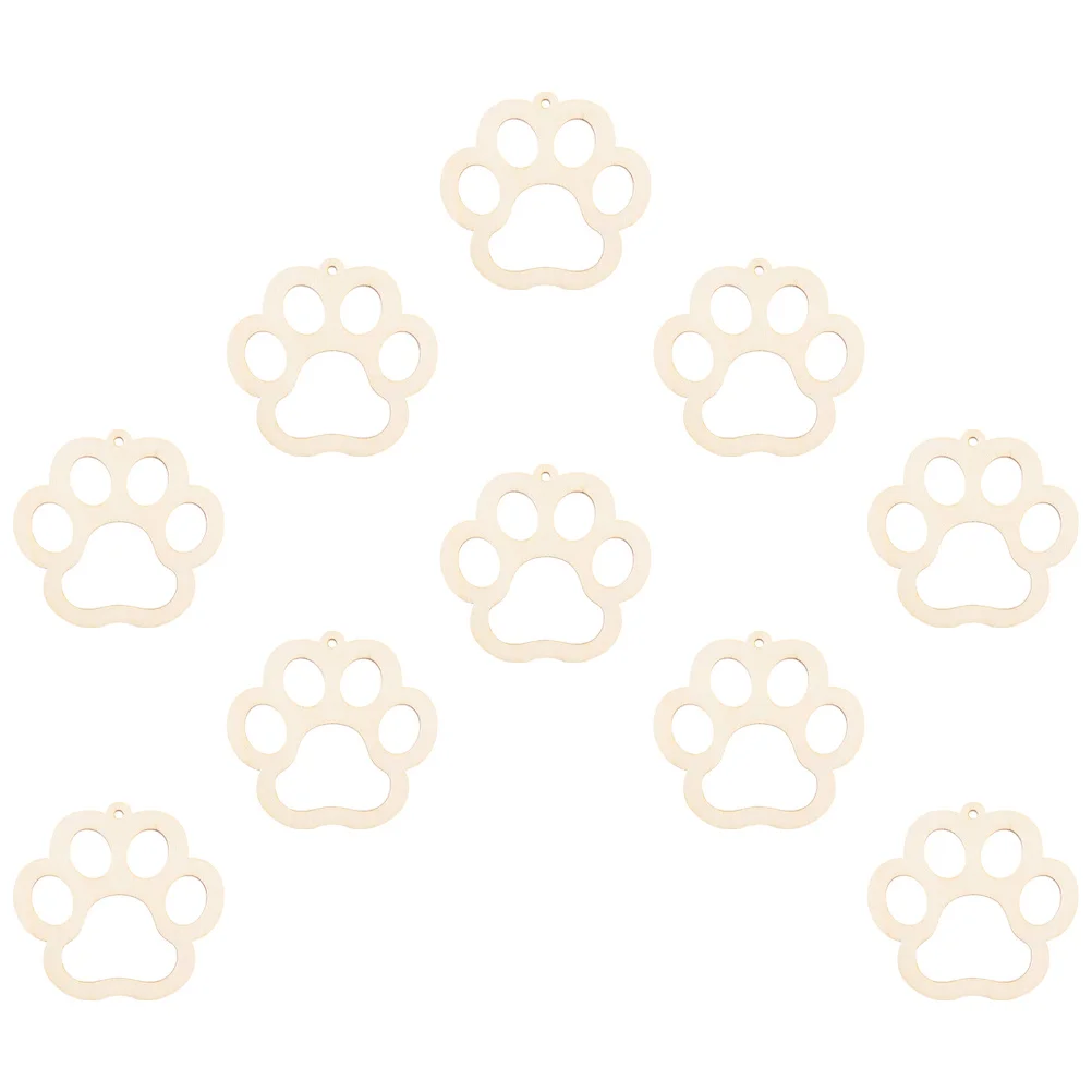 

10 set 10 Sets Unfinished Wooden Slices Diy Craft Wood Paw Shape Cutouts For Painting Home Decor Handmade Gift Tags