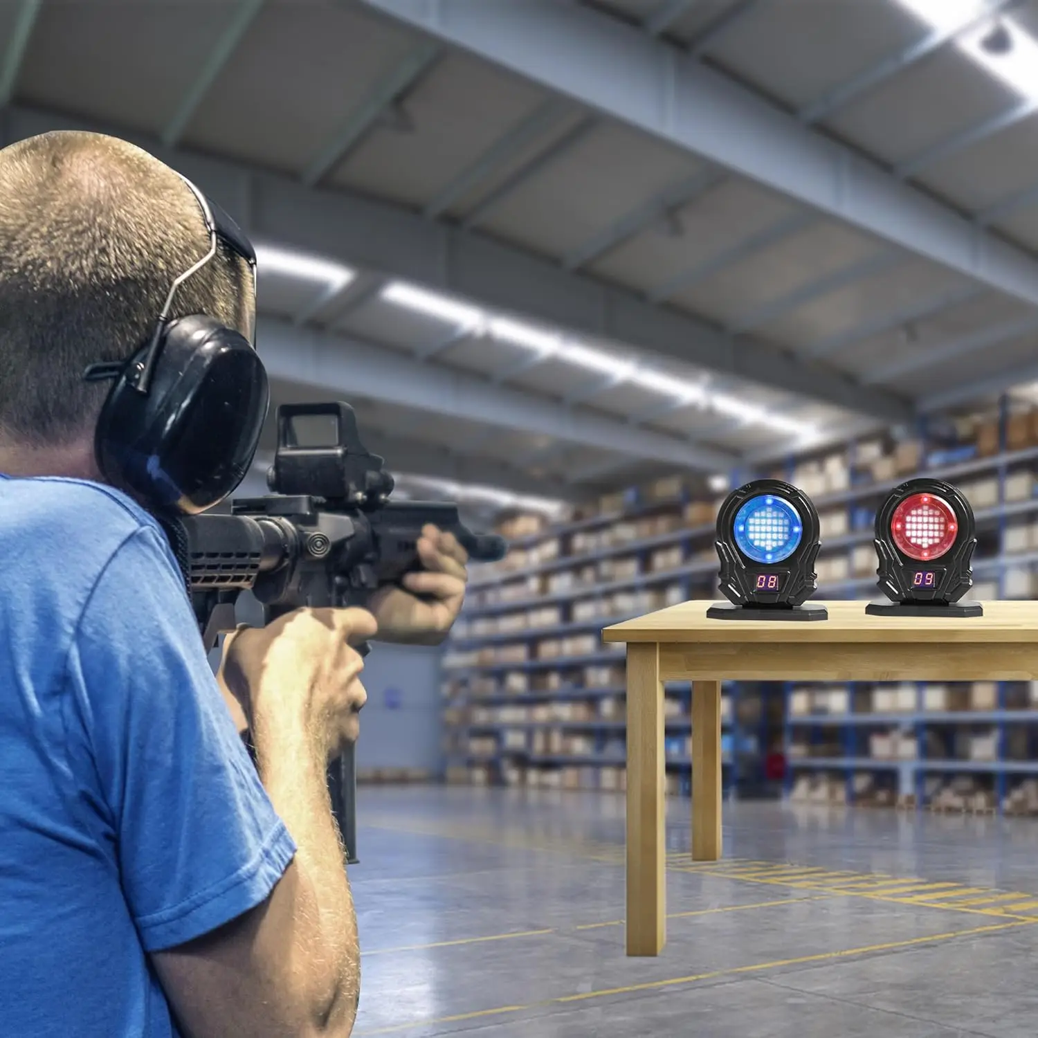 

Портативная электронная система лазерной подготовки стрелков с реагирующей мишенью и функцией подсчета попаданий для тренировок