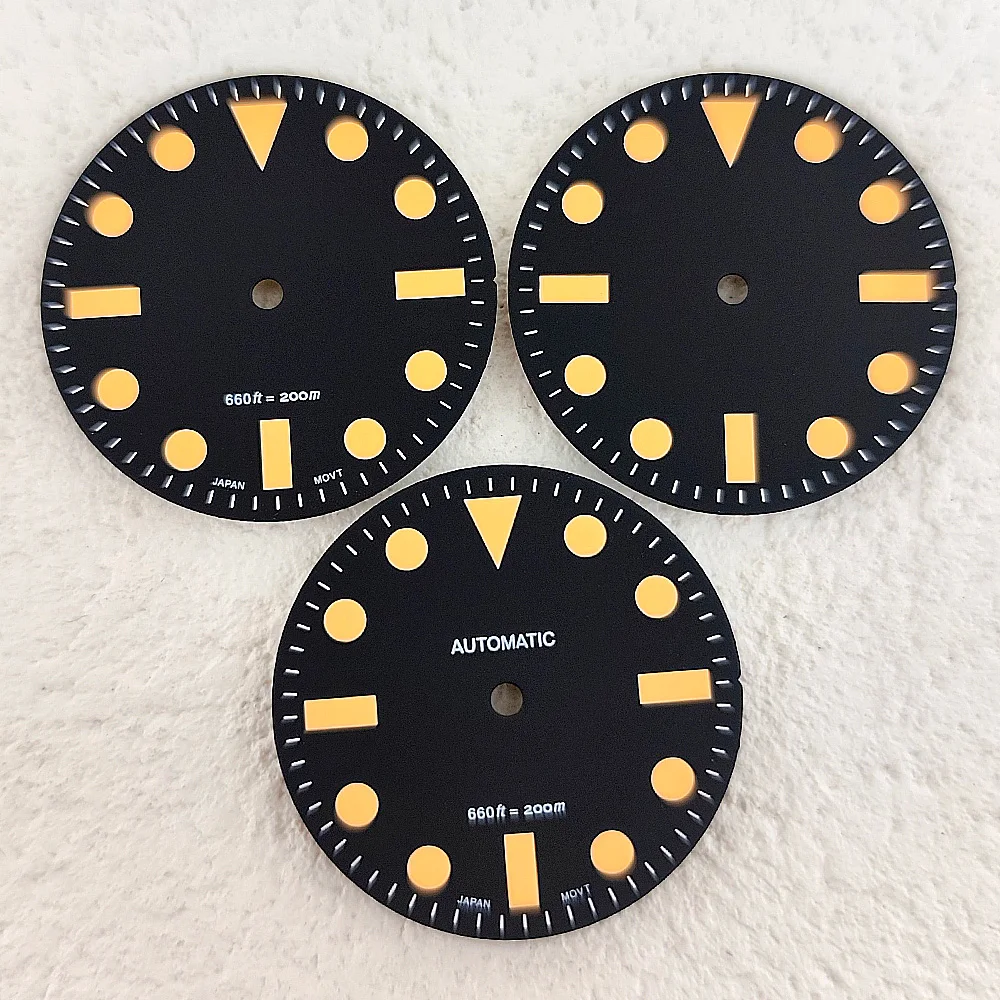 28.5mm Dial NH35 Dial NH36 Dial  Black Classic Retro Dial High Quality Luminous Dial Watch Accessories Fits NH35/NH36 Movement