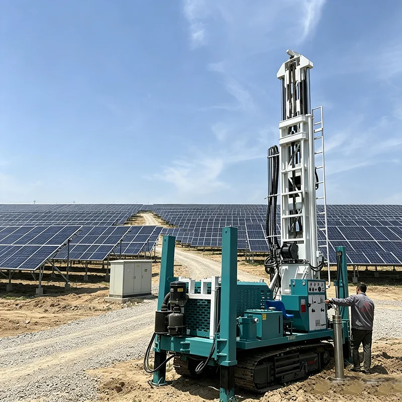 Crawler DTH Water Well Drilling Rig 220m Hard Rock Air Flush Pneumatic Borehole Drilling Machine
