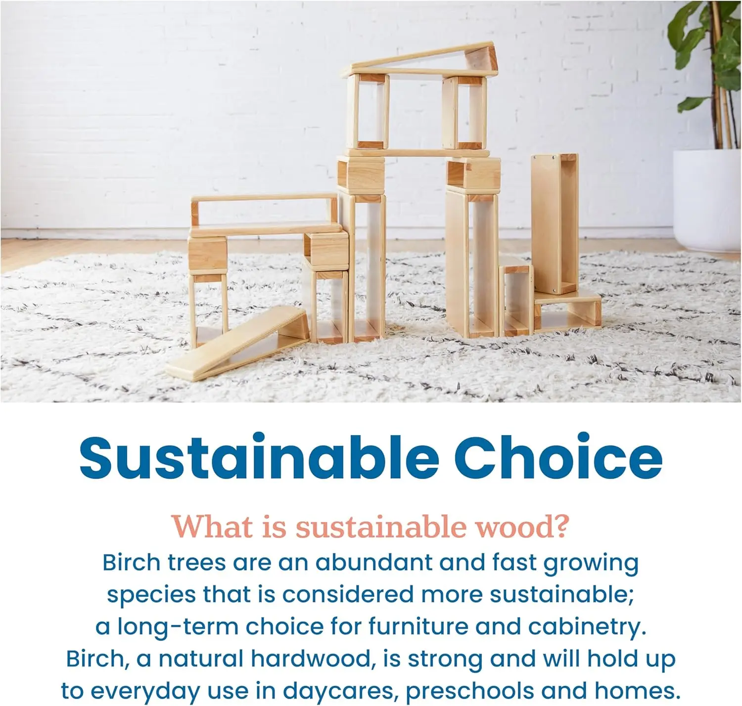 Hohlblock-Set, Holzspielzeug, natur, 18-teilig