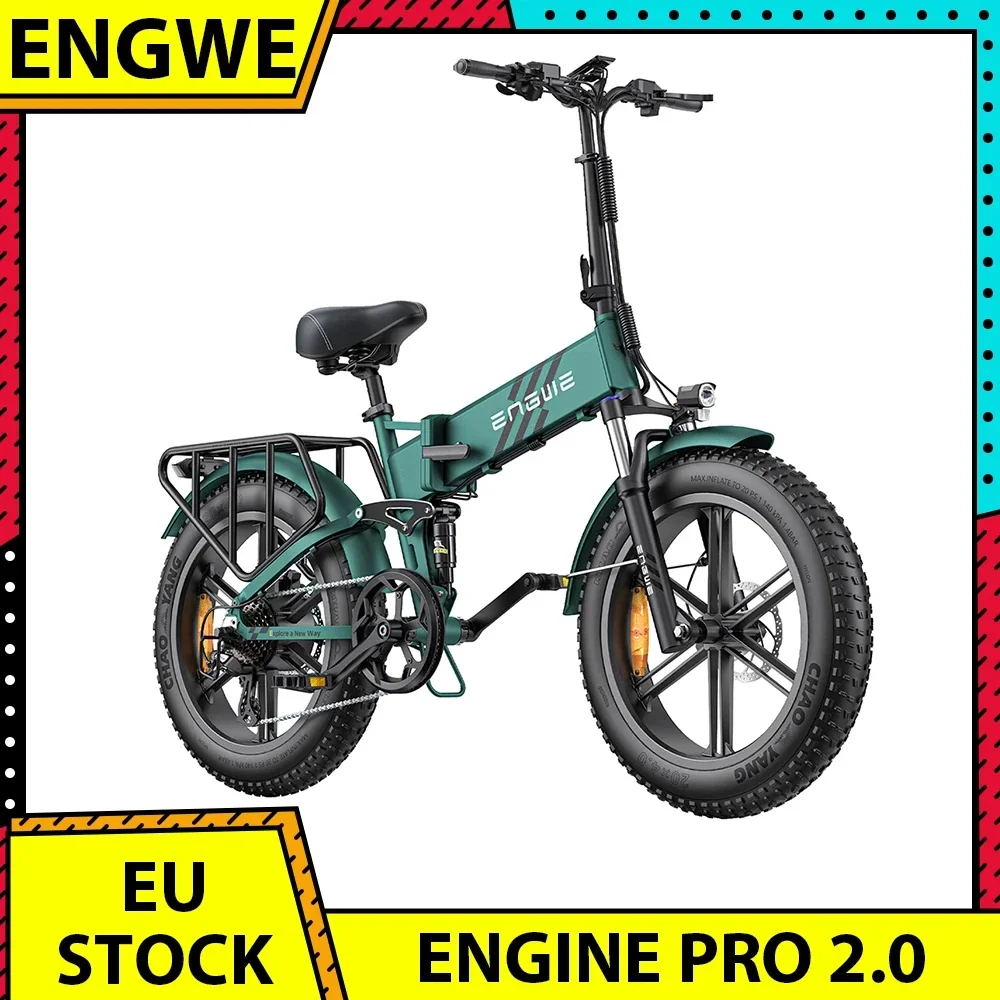 Electric Bicycle 750W Motor 52V16AH Lithium Battery ENGWE ENGINE PRO 2.0 E-Bike 20*4.0-inch Fat Tire All Terrain Electric Bike