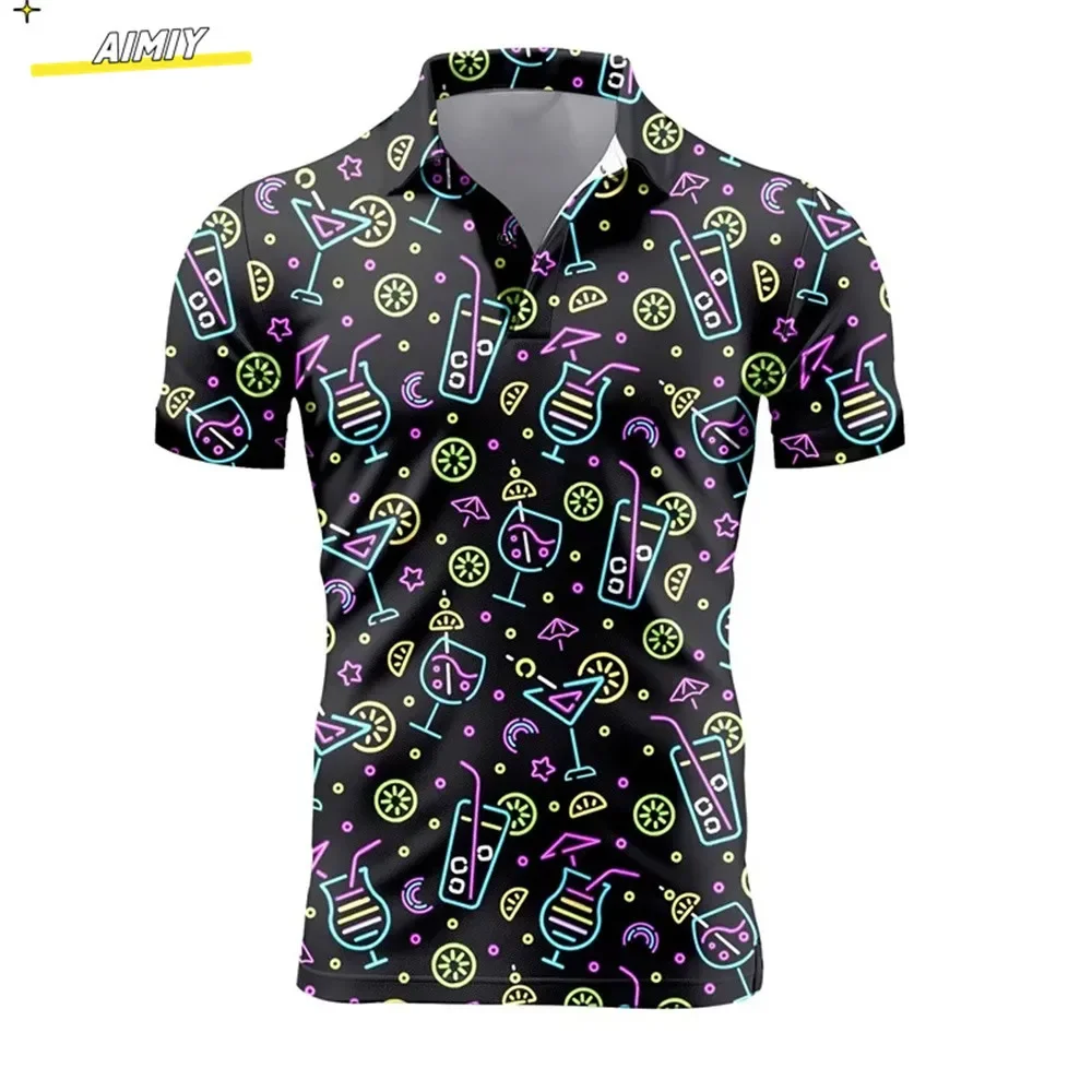 Summer Casual T-shirts Mens Short Sleeve Polo Shirts Lapel Button Work Clothing Shirts Quick Dry Tee Sports Golf T-shirt 2023