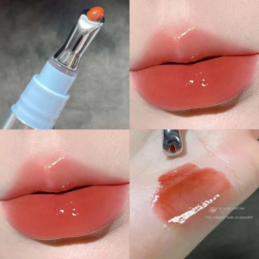 Novo gelo diamante geléia transparente lábio esmalte hidratante copo antiaderente espelho brilho labial framboesa batom líquido de longa duração