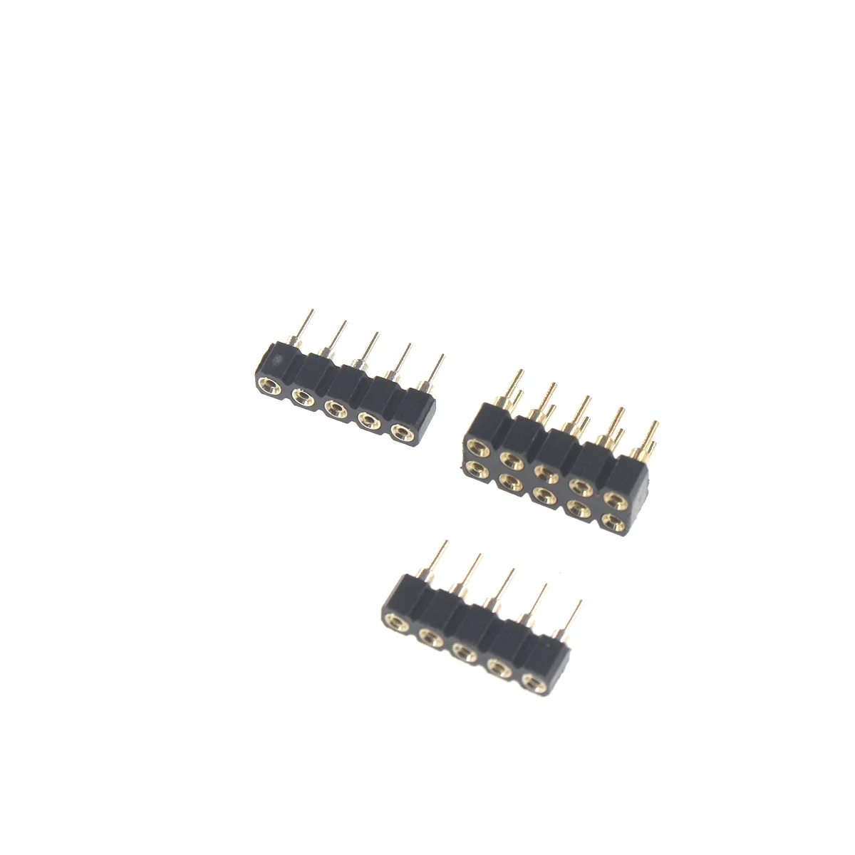 100/50/20/10PCS 1x40P 2X40 2.54mm Round Hole Tin Gold Female Needle double Single Row Crystal Transistor Sockets Row Pin