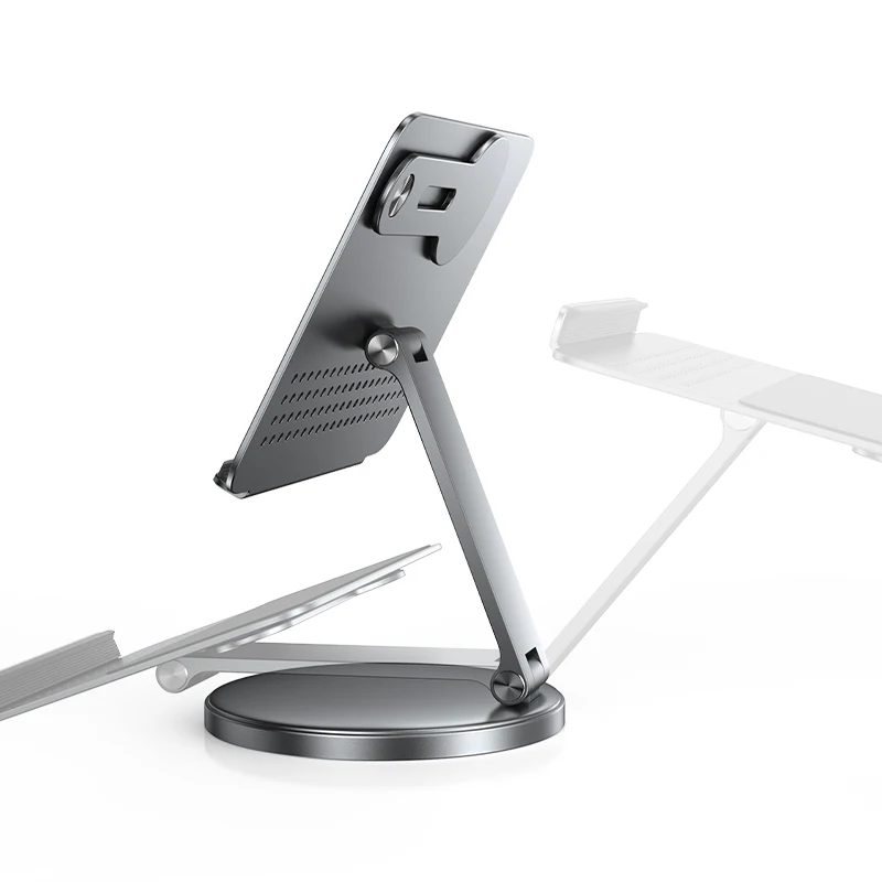 360-Degree rotating aluminum alloy tablet computer bracket, adjustable height desktop bracket 4
