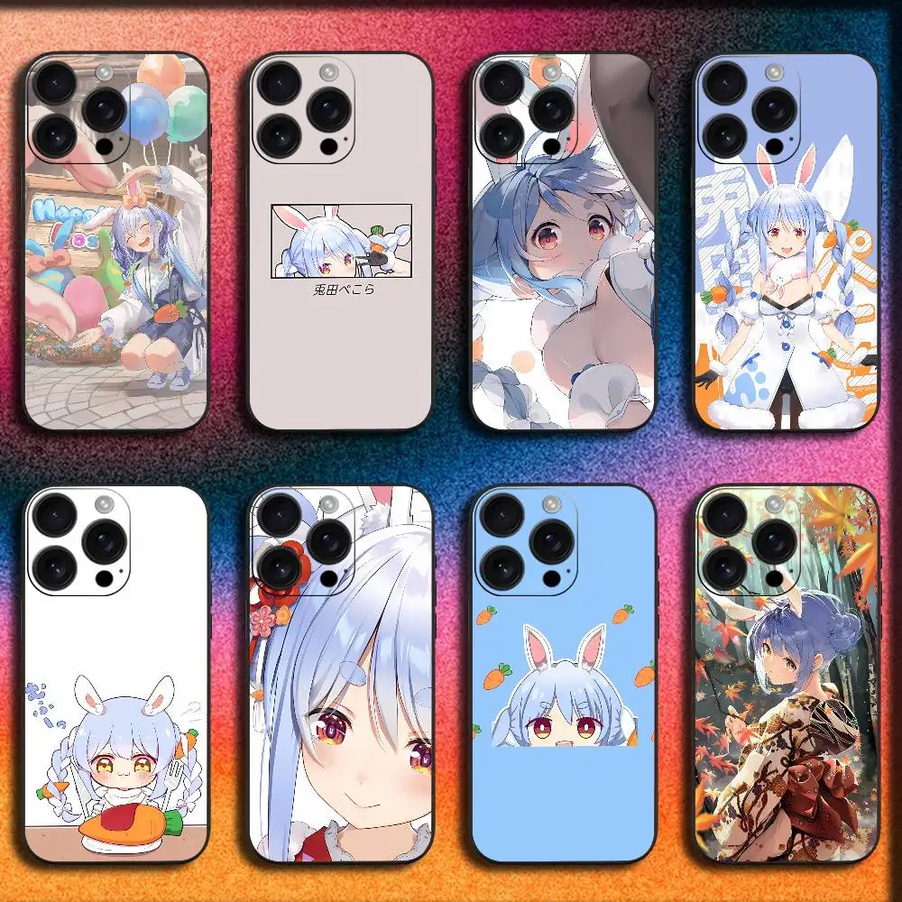 

U-Usada Pekora Hololive Phone Case For iPhone 17,16,15,14,13,12,11,Pro,Max,Plus,E,SE4,Air,Mini Black Cover