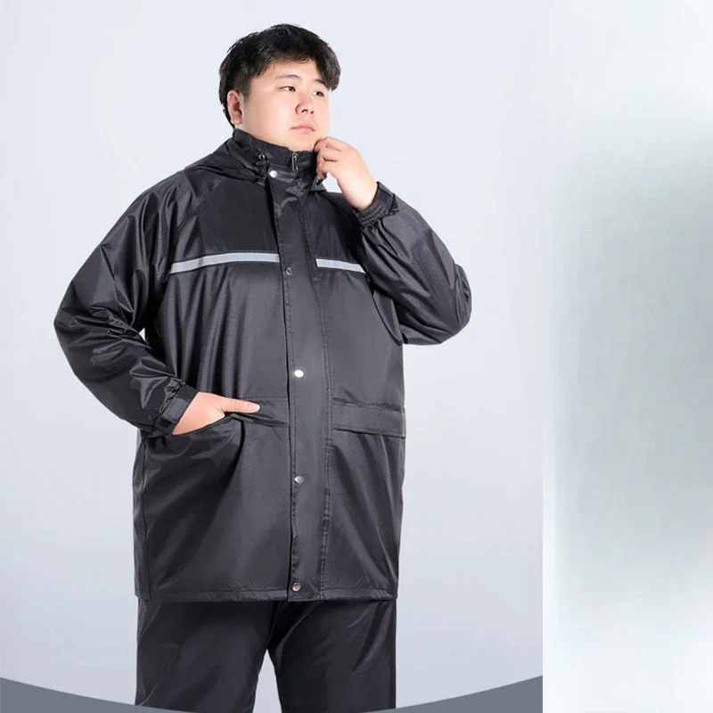 Set for Outdoor Riding High-gloss Reflective Raincoat and Rain Pants Full-body Anti-storm Raincoat for Electric Vehicle