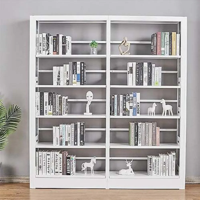 Library bookshelf steel household living room floor shelf bookstore school reading room single and double-sided