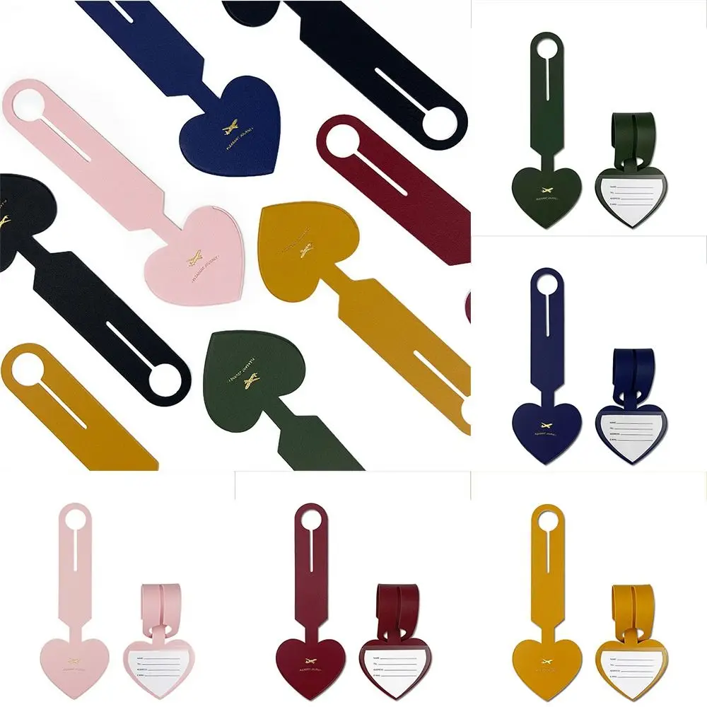 

Airplane Suitcase Tag Love Shape PU Luggage Tag Travel Accessories Boarding Pass Baggage Name Tags Address Label
